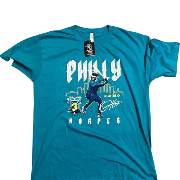 MLB Philadelphia Phillies Harper Blue Graphic T-Shirt - Picture 1 of 4